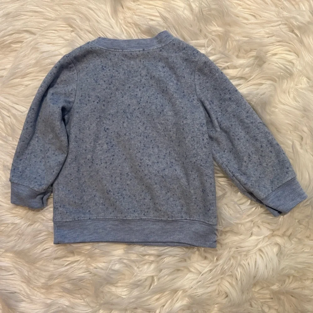 Carter’s Baby Boy Bear Fleece Sweatshirt 12M Blue‎ Cozy EUC